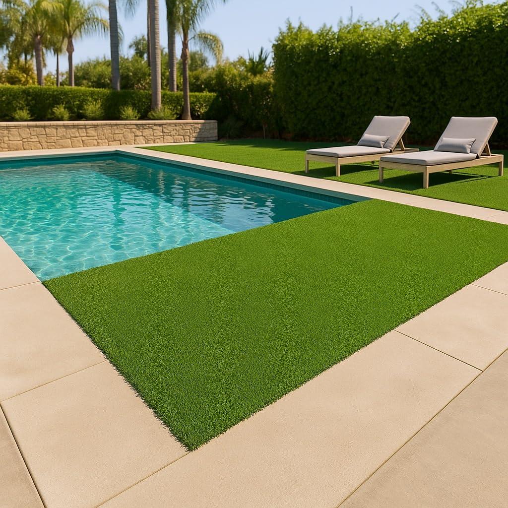 Ottomanson Ottomanson Outdoor Sports & Practice Turf – Waterproof Artificial Grass Mat for Backyard, Patio, and Recreational Use