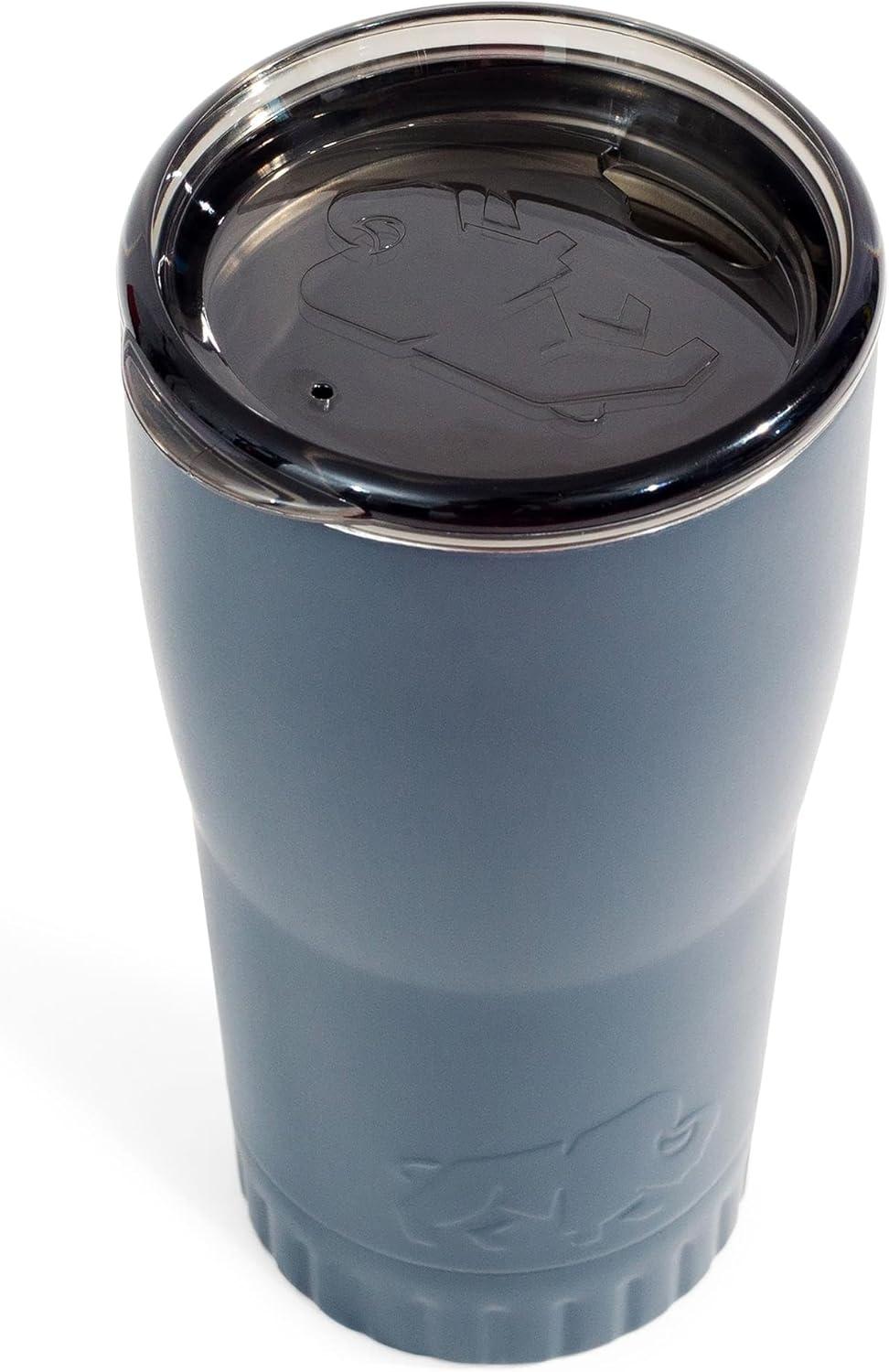 Silver Buffalo Matte Gray Stainless Steel Tumbler With Open-Sip Lid | Holds 20 Ounces