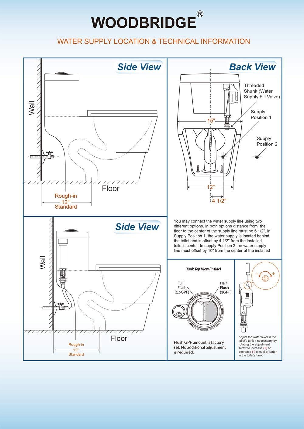 1.28 GPF Elongated Comfort ADA Height One Piece Dual-Flush Toilet with Soft-Closing Seat,MAP Flushing 1000G