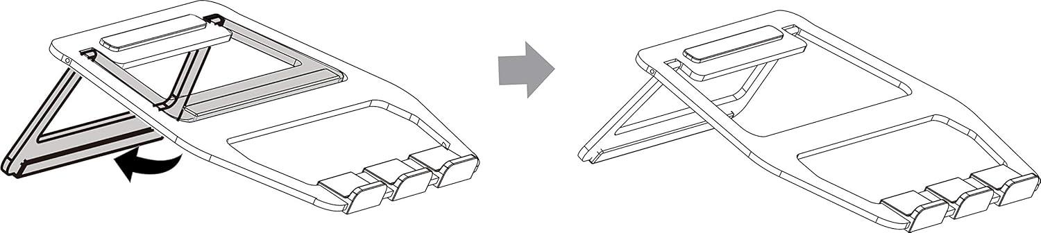 Silver Aluminum Foldable Height Adjustable Laptop Stand
