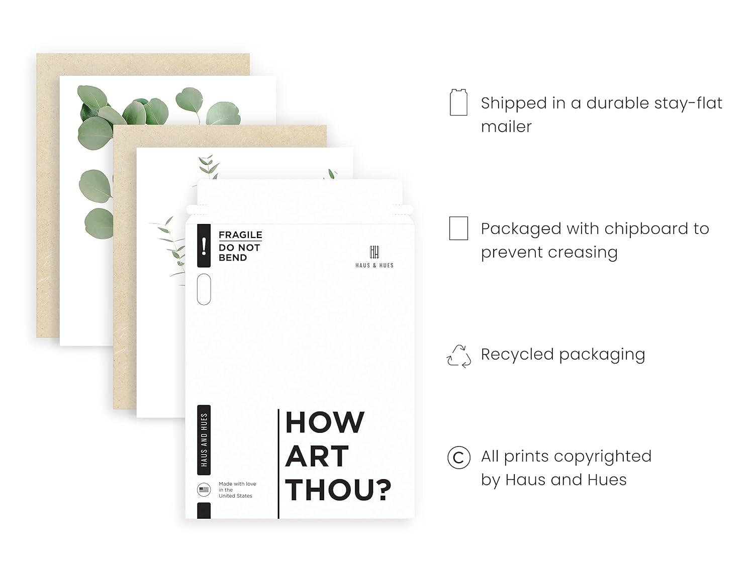 IDEA4WALL Minimal Botanical " IDEA4WALL Framed Pastel Green Forest Leaf Variety Wall Art, Set Of 4 Nature Wilderness Wall Decor Prints, Botanical Floral Wall Decor For Living Room, Bedroom " 4 - Pieces