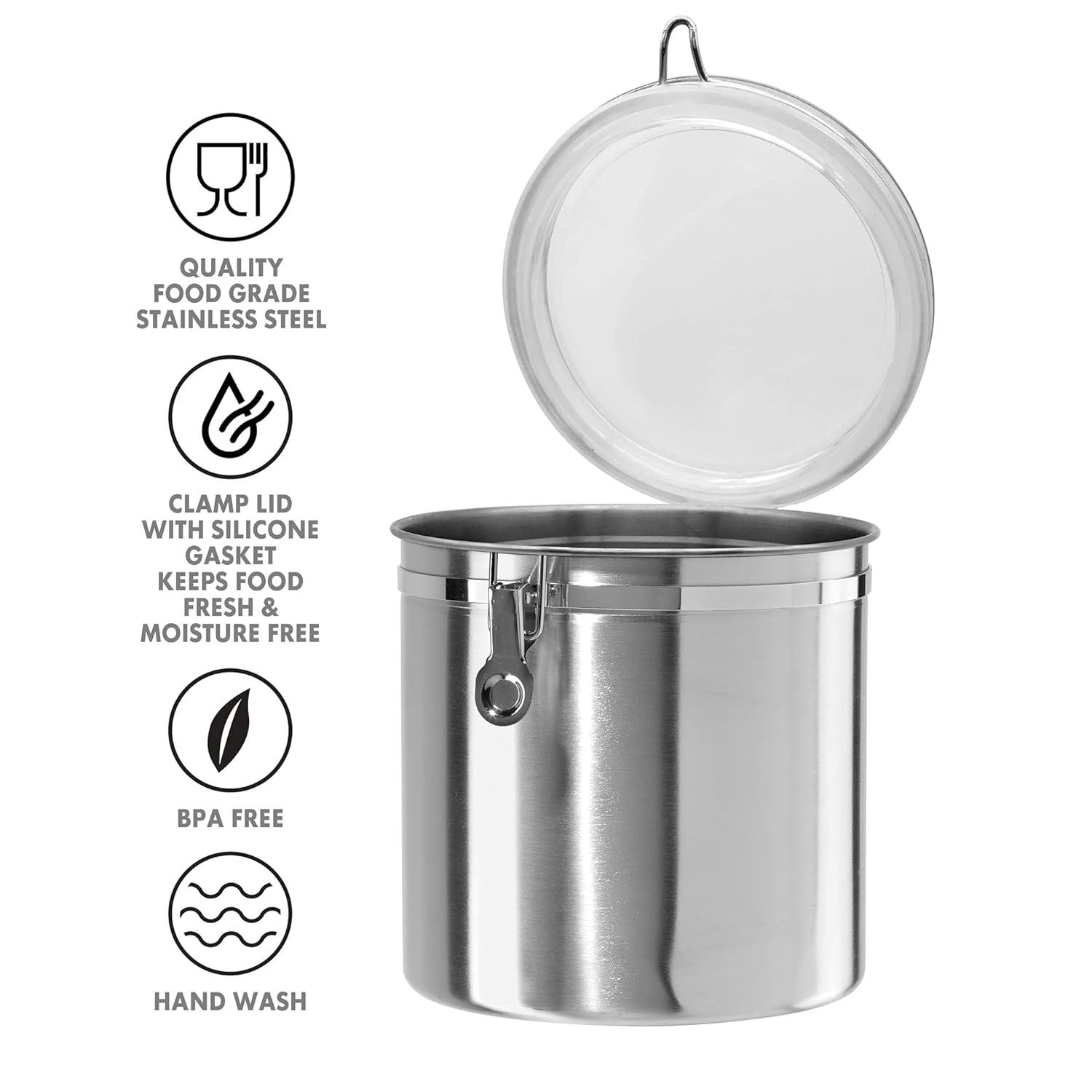 Stainless Steel Clamp Canister w/ Clear Lid