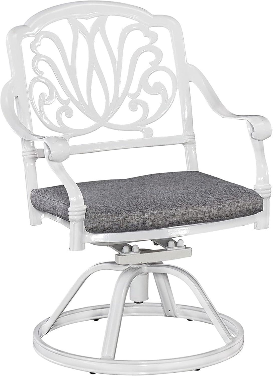 Homestyles Capri Aluminum Outdoor Swivel Rocking Chair in White