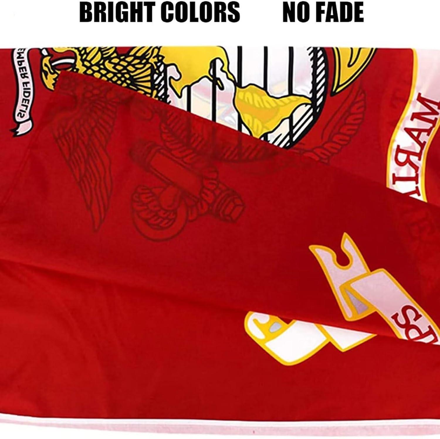 US Marine Corps Red Heavy Duty Polyester Flag 3x5 with Brass Grommets