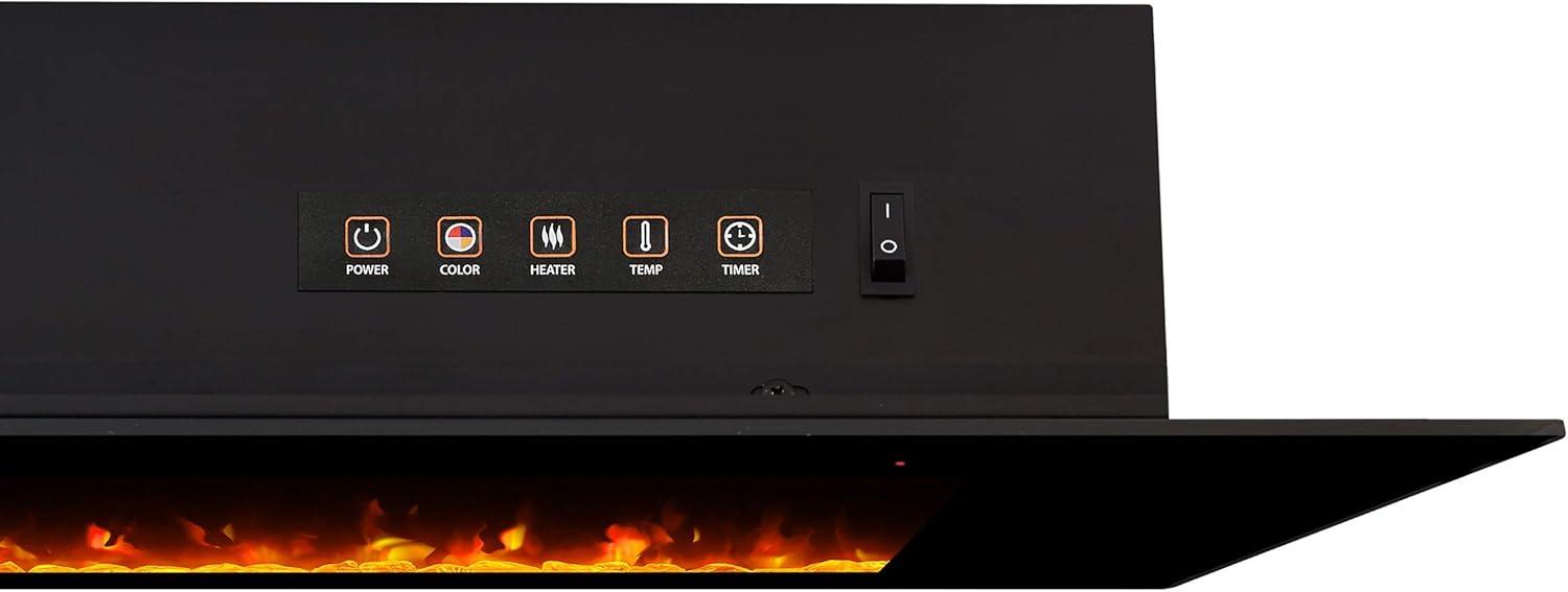 Corretto Wall Mounted Electric Fireplace in Black by Real Flame