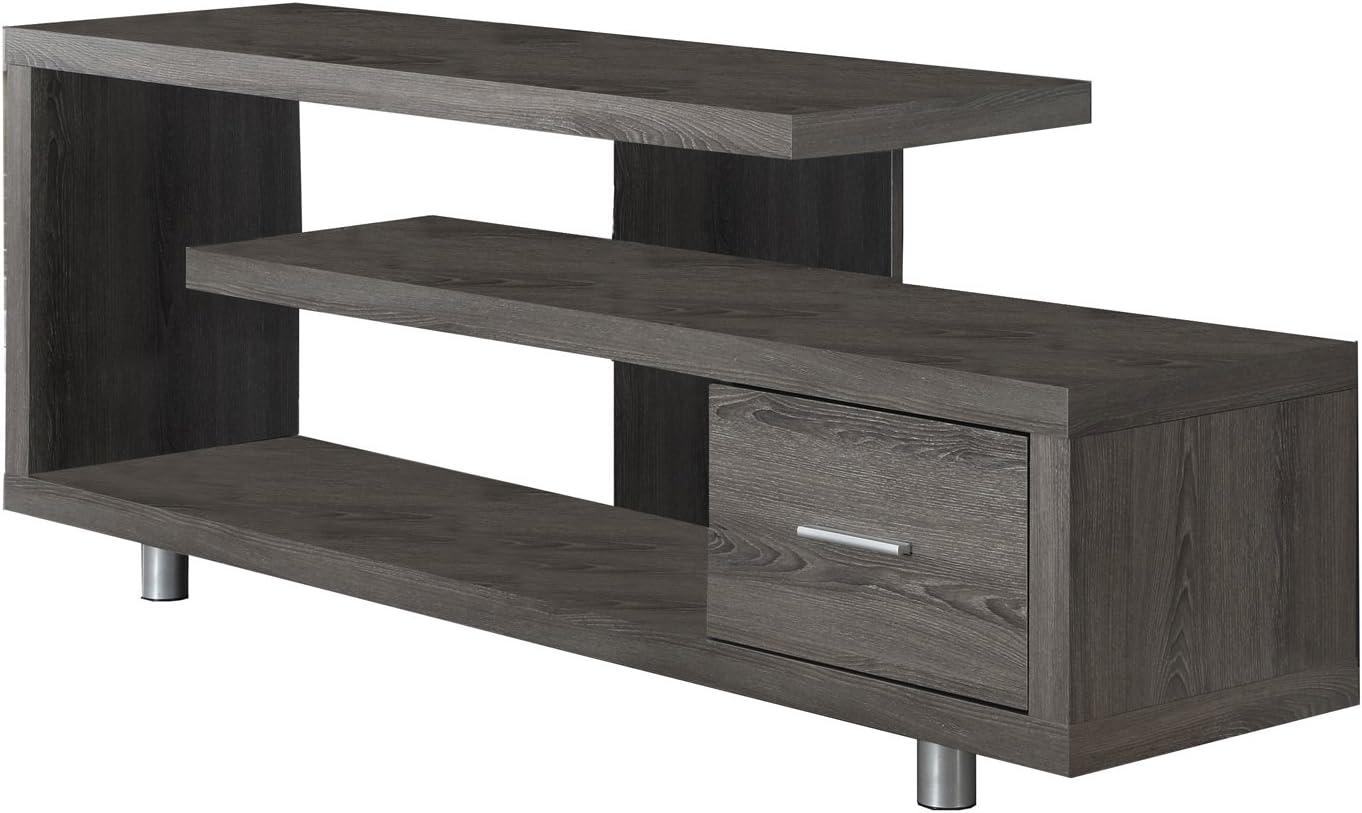 Dark Taupe 60" Modern TV Stand with Drawer