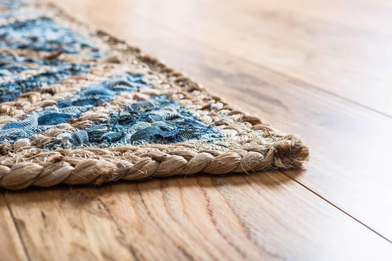 Unique Loom Braided Jute Bengal Geometric Indoor Braided Area Rug