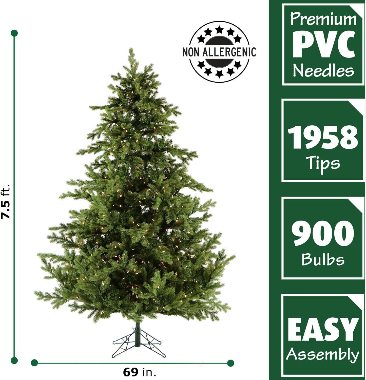 Fraser Hill Farm Prelit Incandescent White Foxtail Pine 7.5-ft. Christmas Tree, FFFX075-3GR