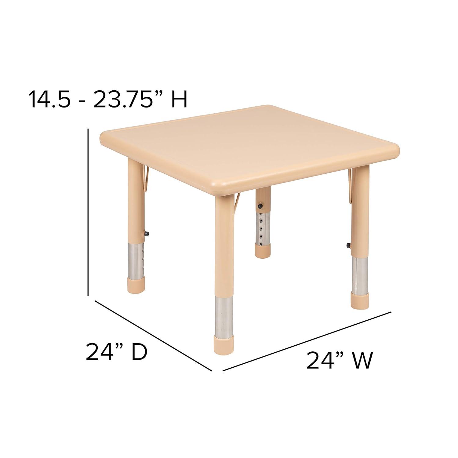 Green Adjustable Height Square Plastic Activity Table