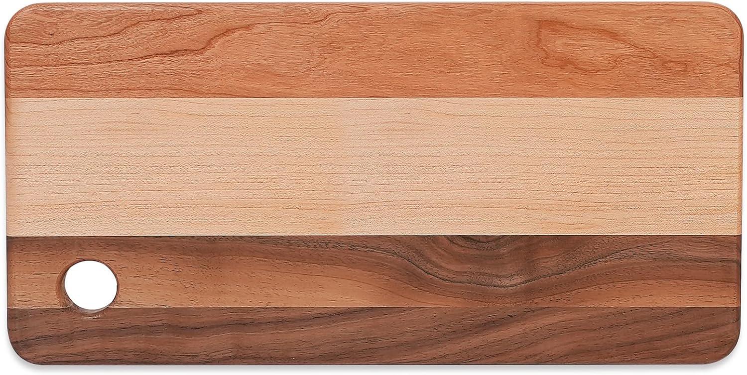 CONSDAN CONSDAN Mixed Hardwood Cutting Board, Food-Safe Kitchen Chopping Board for Meat, Vegetables, Fruits
