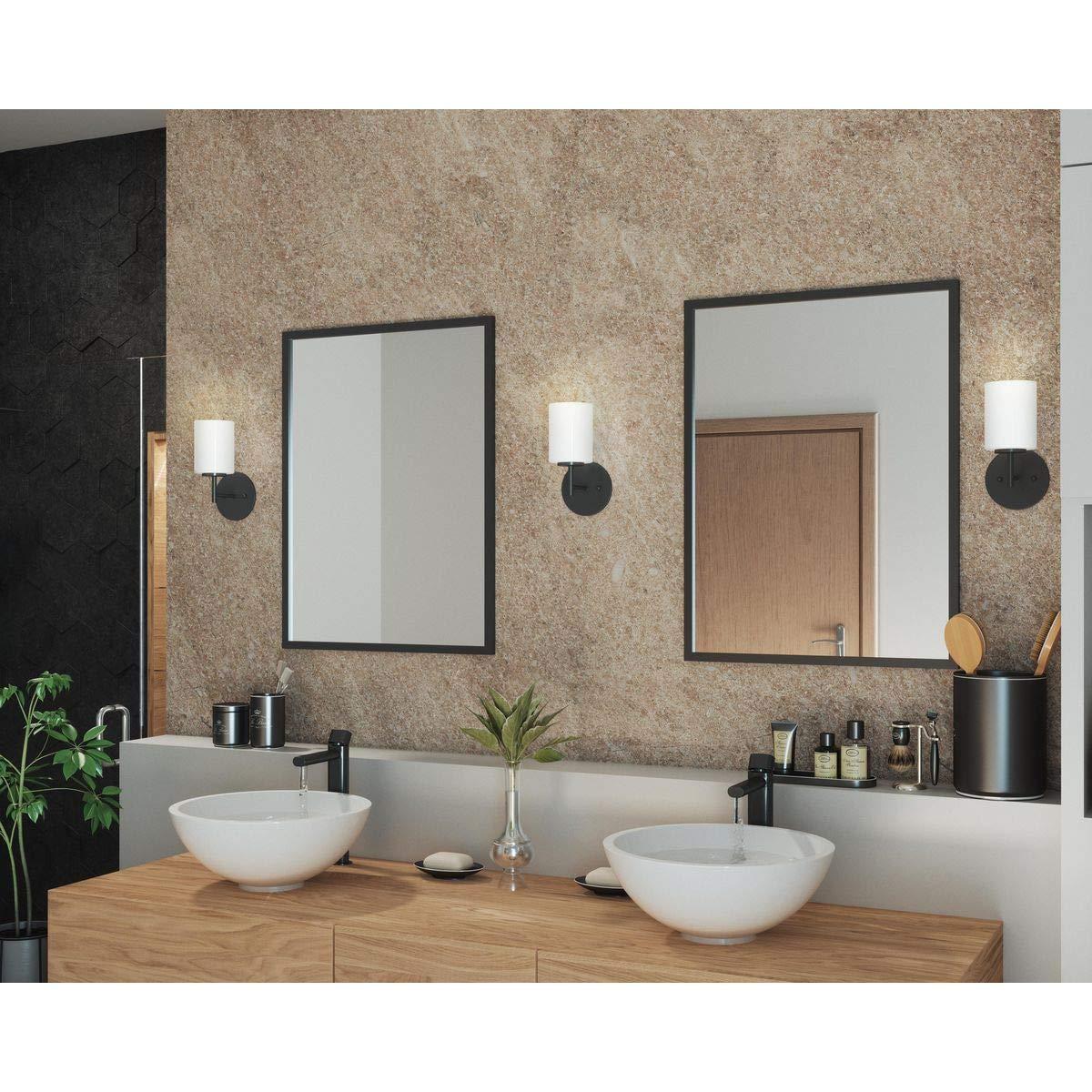 Progress Lighting Replay 1-Light Bath & Vanity, Brushed Nickel, Porcelain, Up/Down Mounting, Shade Included