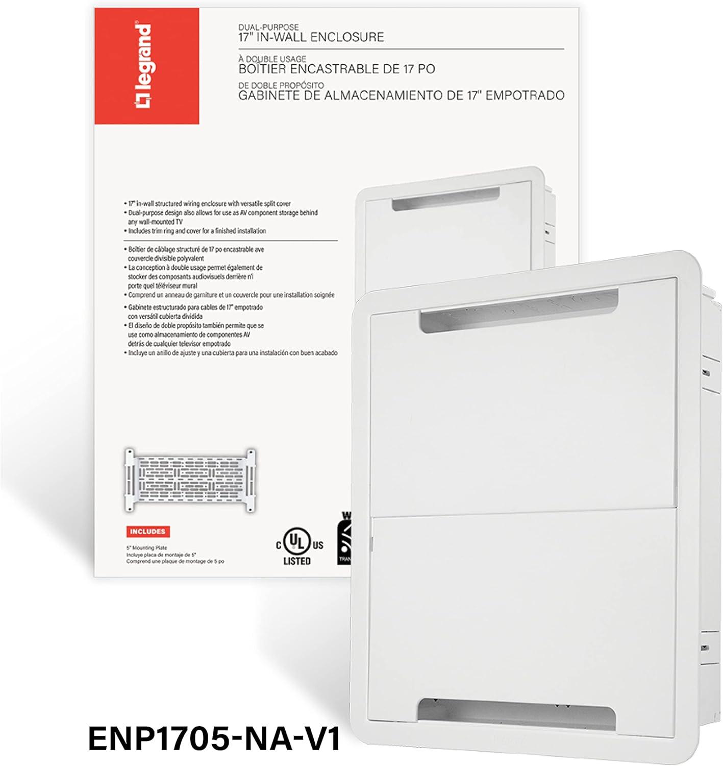 17-Inch White Dual-Purpose In-Wall Media Enclosure