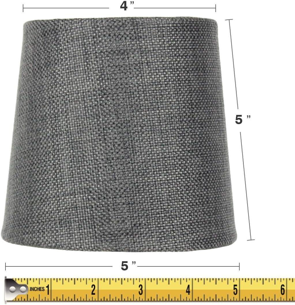 Home Concept 4.5x 5.5x 5.25 Granite Grey Burlap Drum Shade