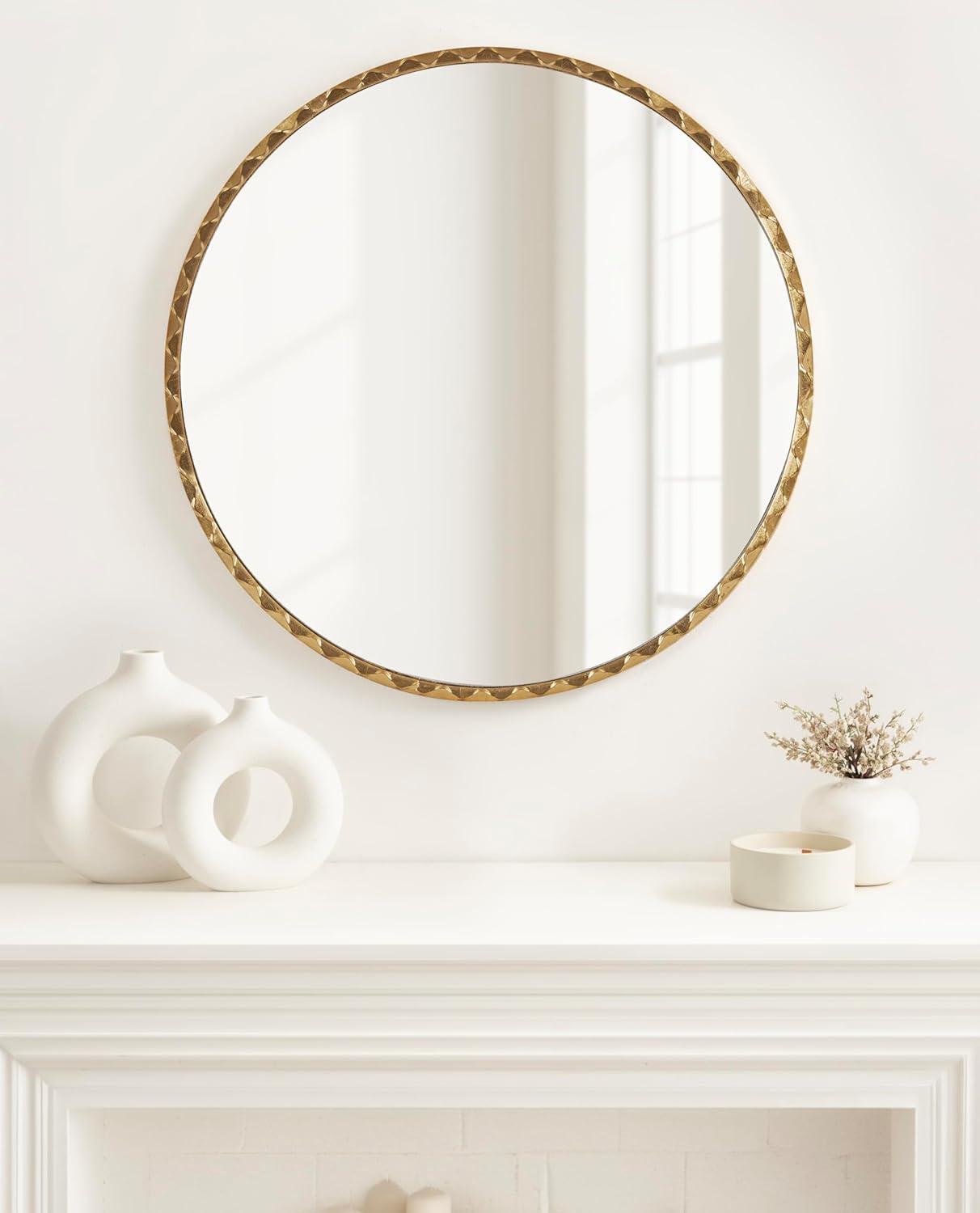 Kate & Laurel All Things Decor 26"x26" Sebecka Decorative Wall Mirror Gold