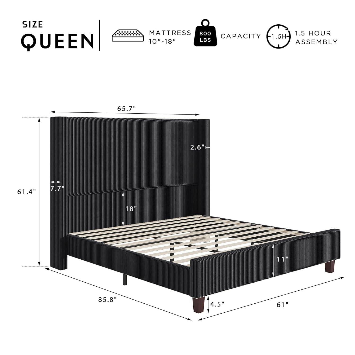 Willa Arlo™ Interiors Dunwoody Upholstered Wingback Platform Bed
