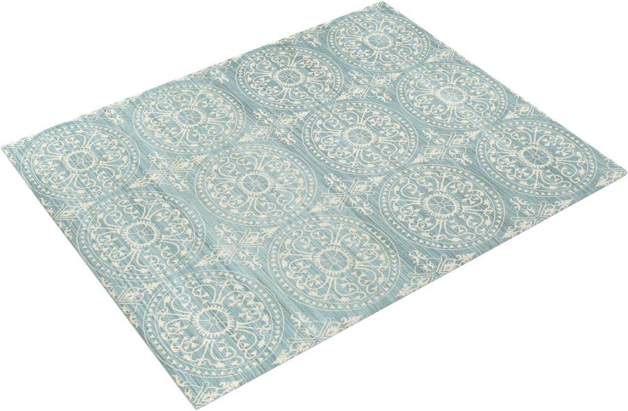 Alpine and Cream Rectangular Synthetic Area Rug, 8' x 10'