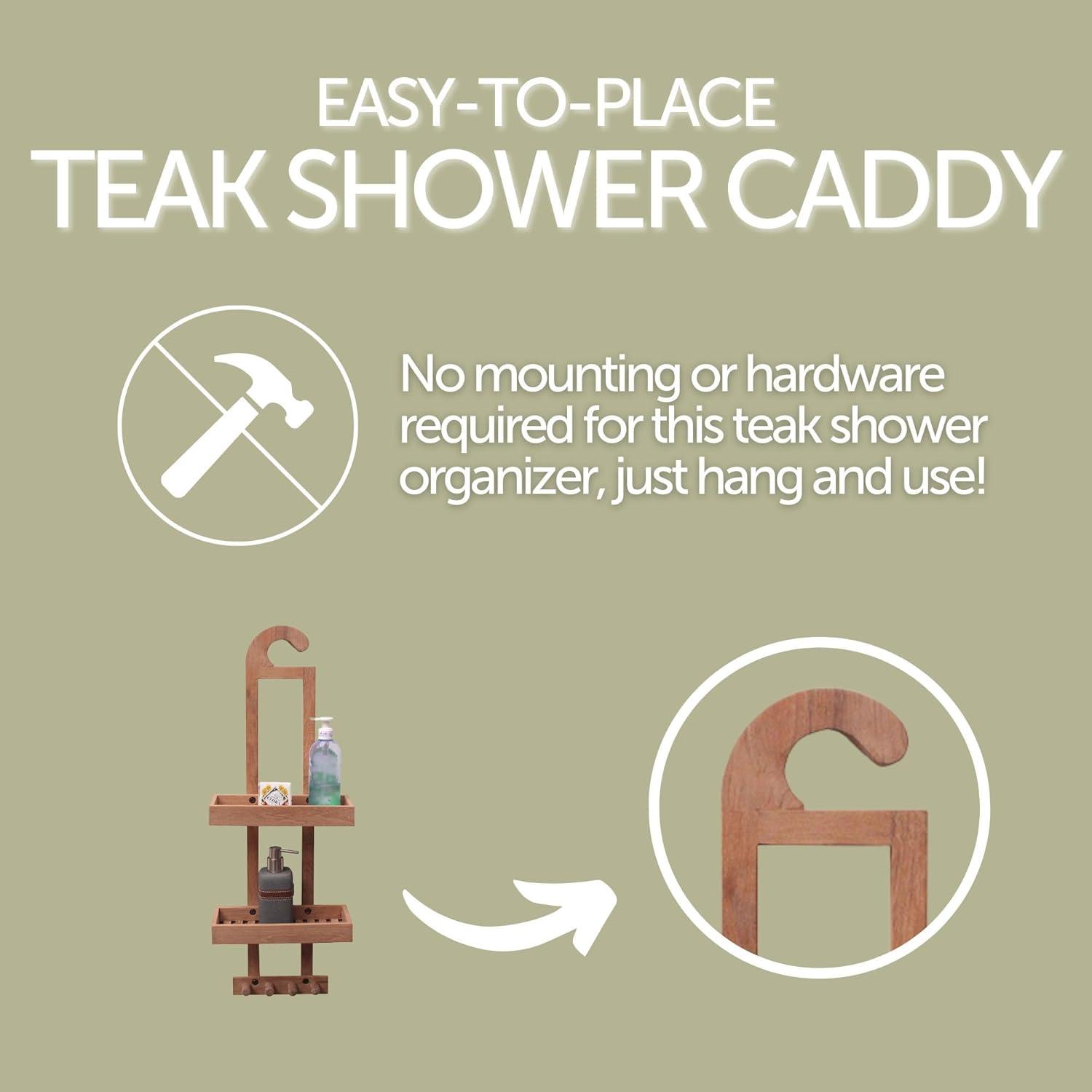 Nordic Teak Natural Shower Caddy - Beige