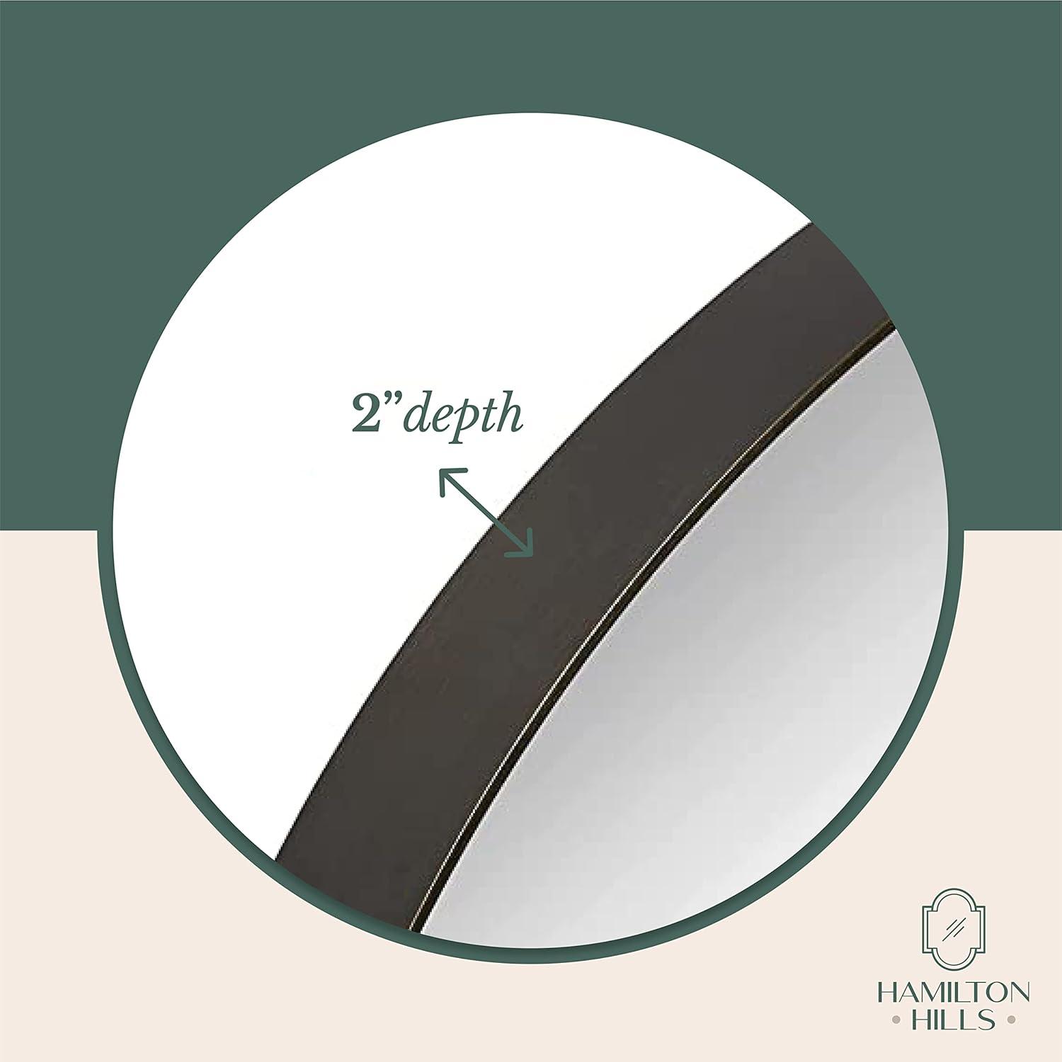 Hamilton Hills 24" Bronze Circle Deep Set Metal Round Frame Mirror Contemporary