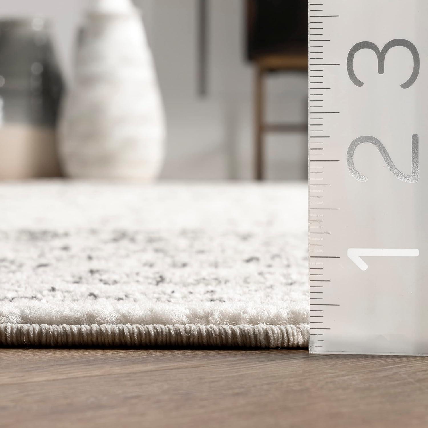 Reversible Gray Synthetic 8' x 10' Easy Care Area Rug