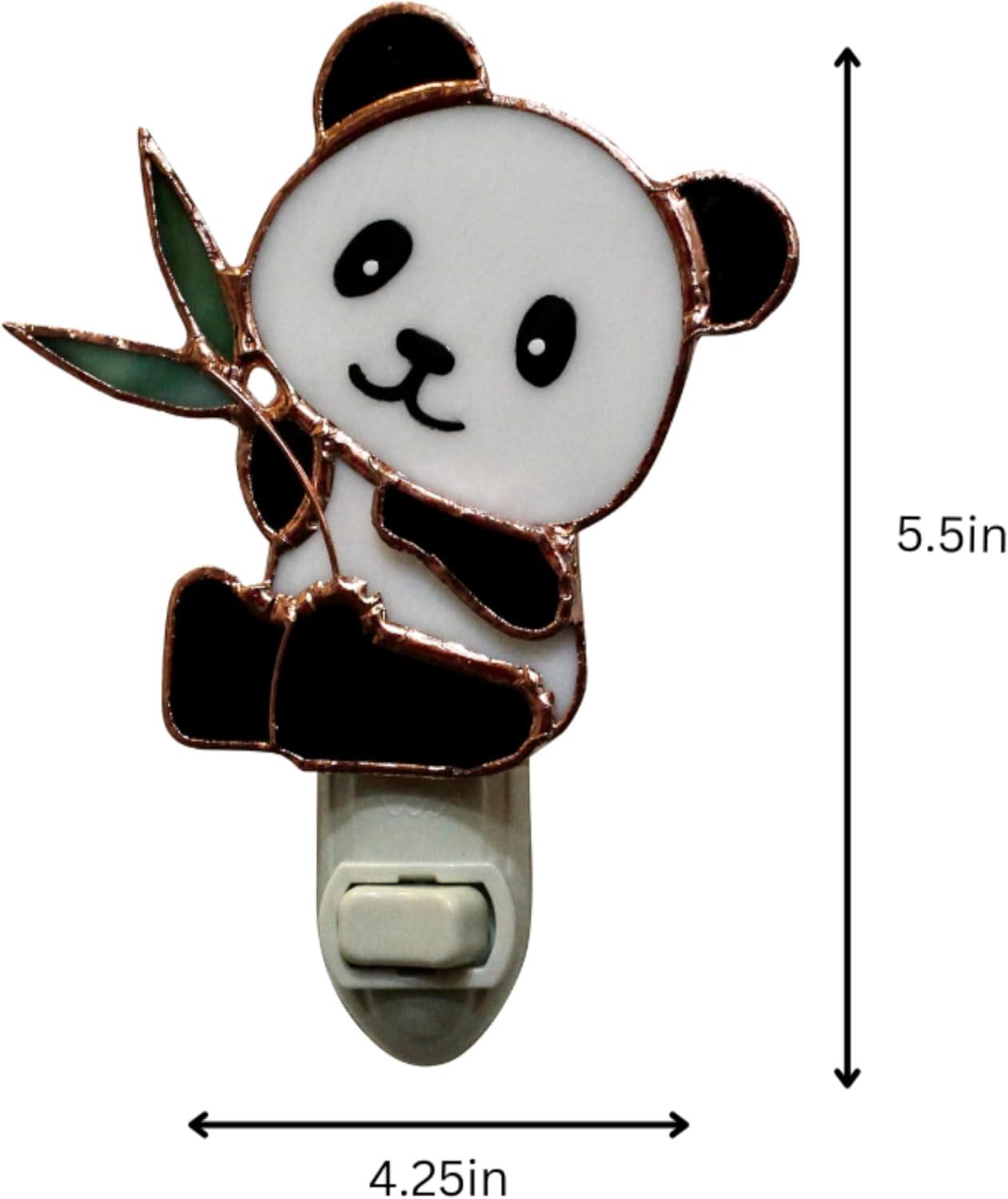 Gift Essentials Night Light Stained Glass White Panda Nightlight Incandescent Light Bulb