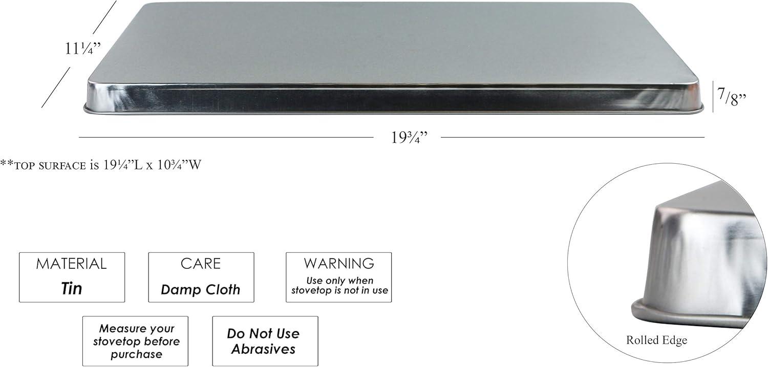 Calypso Basics, Tin Rectangular Burner Cover Set of 2, White