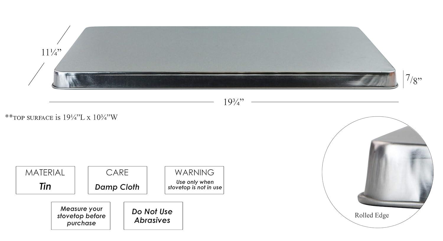 Calypso Basics, Tin Rectangular Burner Cover Set of 2, White