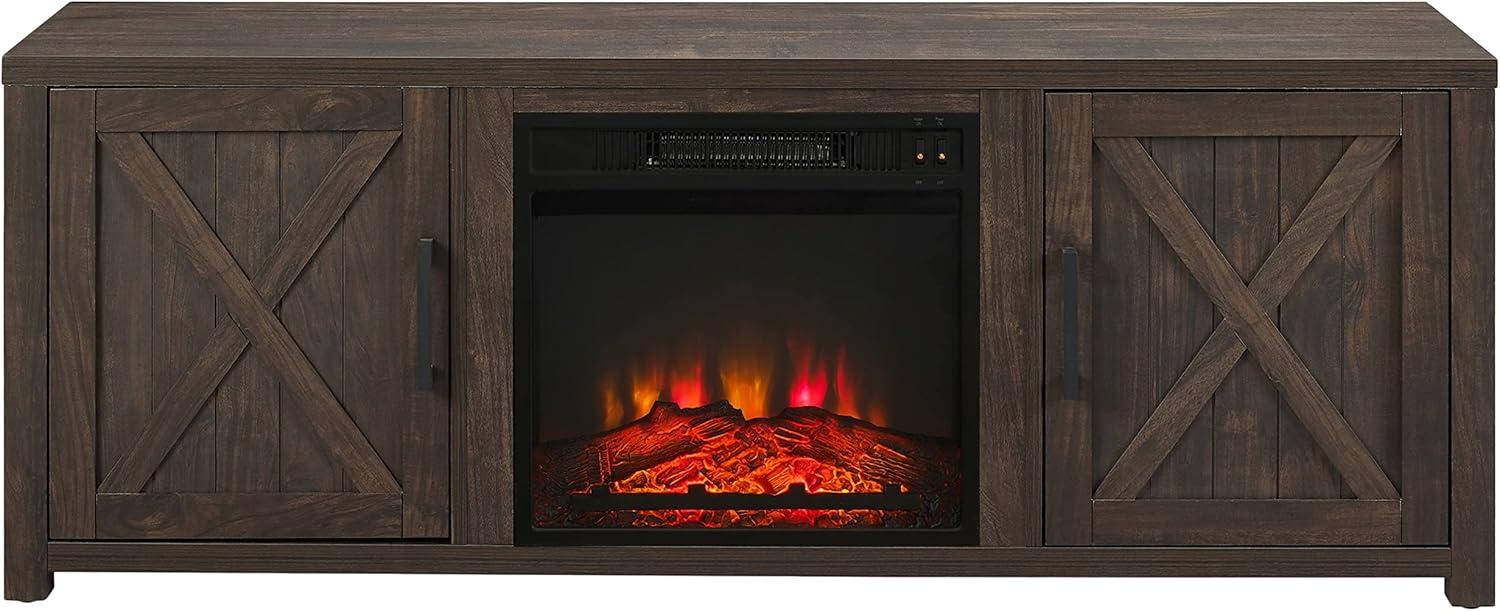 58" Gordon Low Profile TV Stand for TVs up to 65" with Fireplace Dark Walnut - Crosley