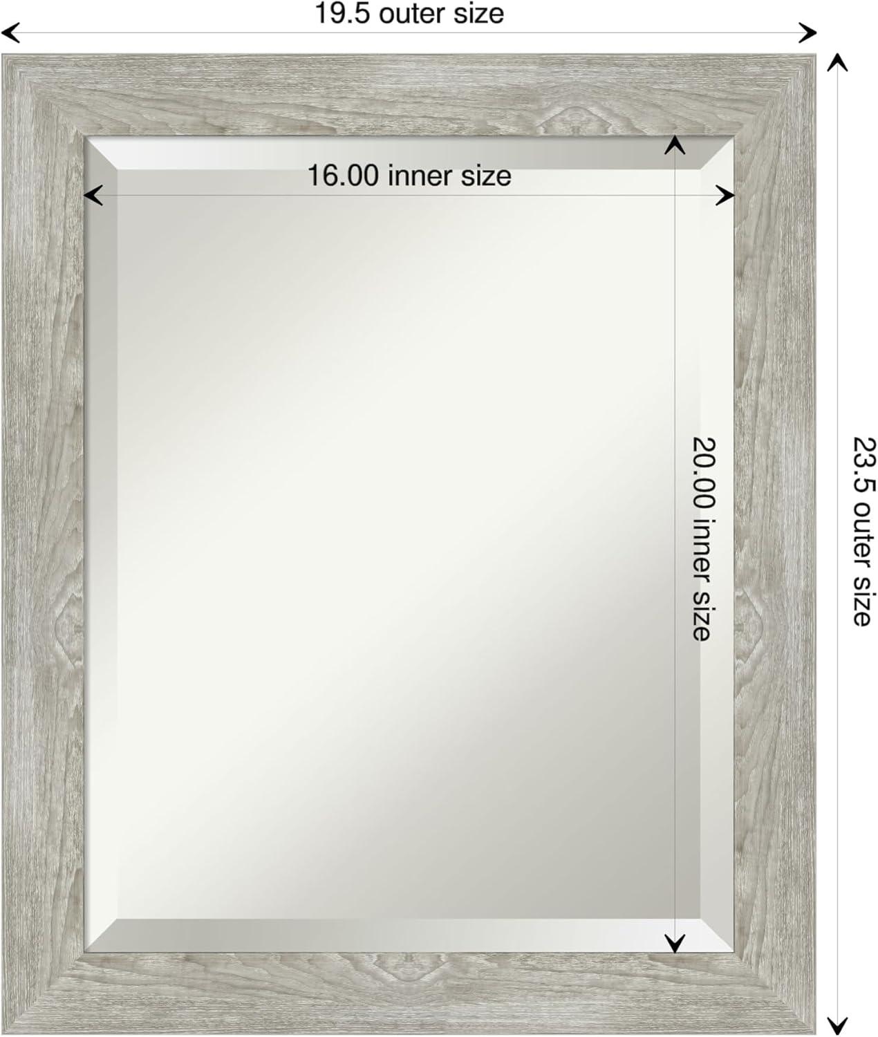 Dove Graywash Narrow Framed Bathroom Vanity Wall Mirror - Amanti Art