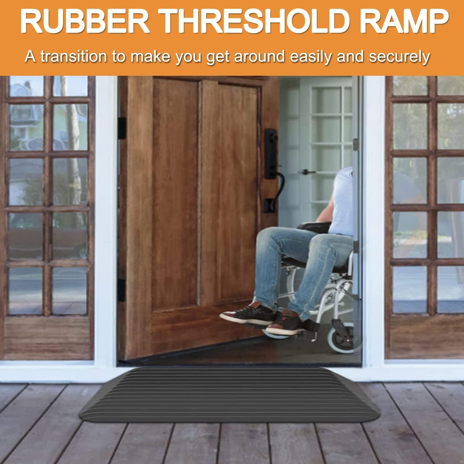 Heavy Duty Black Rubber Non-Slip Wheelchair Ramp