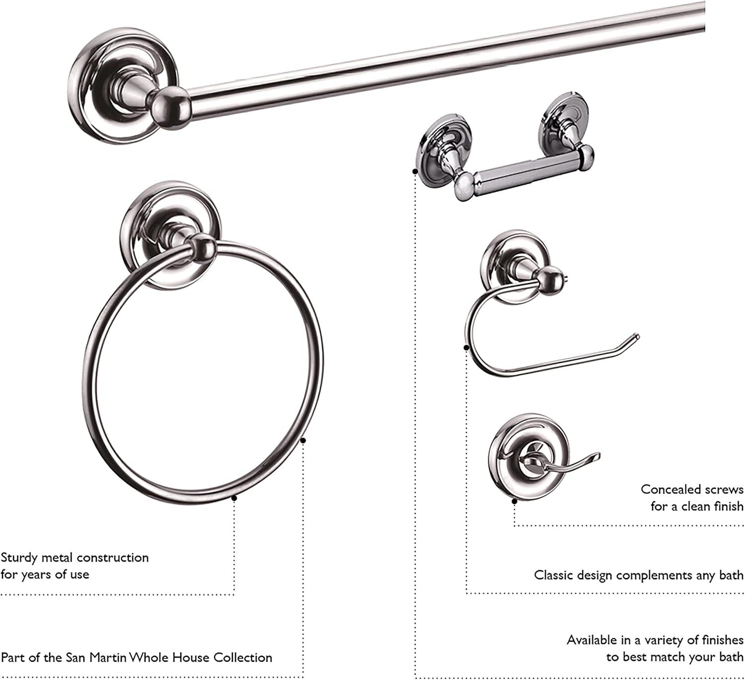 San Martin 4-Piece Polished Chrome Bathroom Hardware Kit