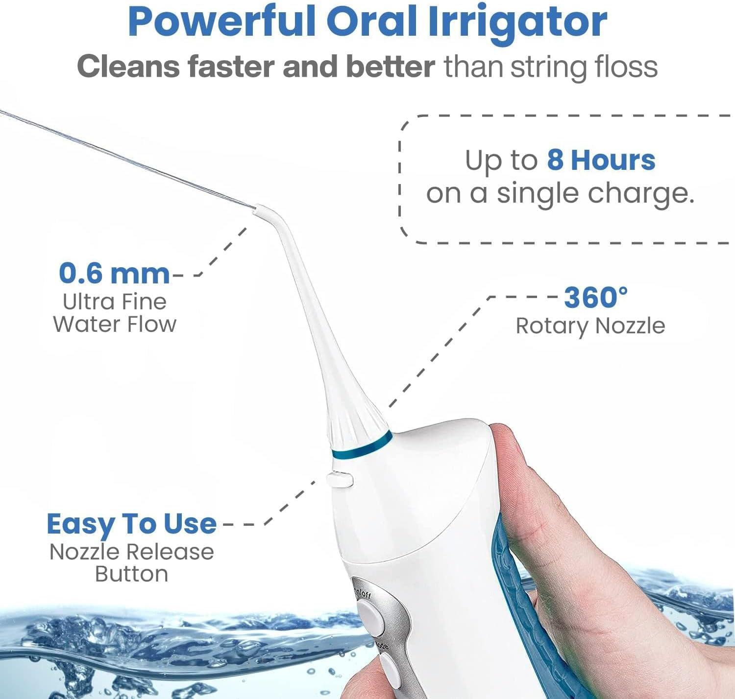Aquasonic Home Dental Center - Electric Sonic Toothbrush & Smart Water Flosser Combo, 3 Cleaning Modes, Inductive Charging, Auto Timer, Complete Oral Care Kit for Family (White)