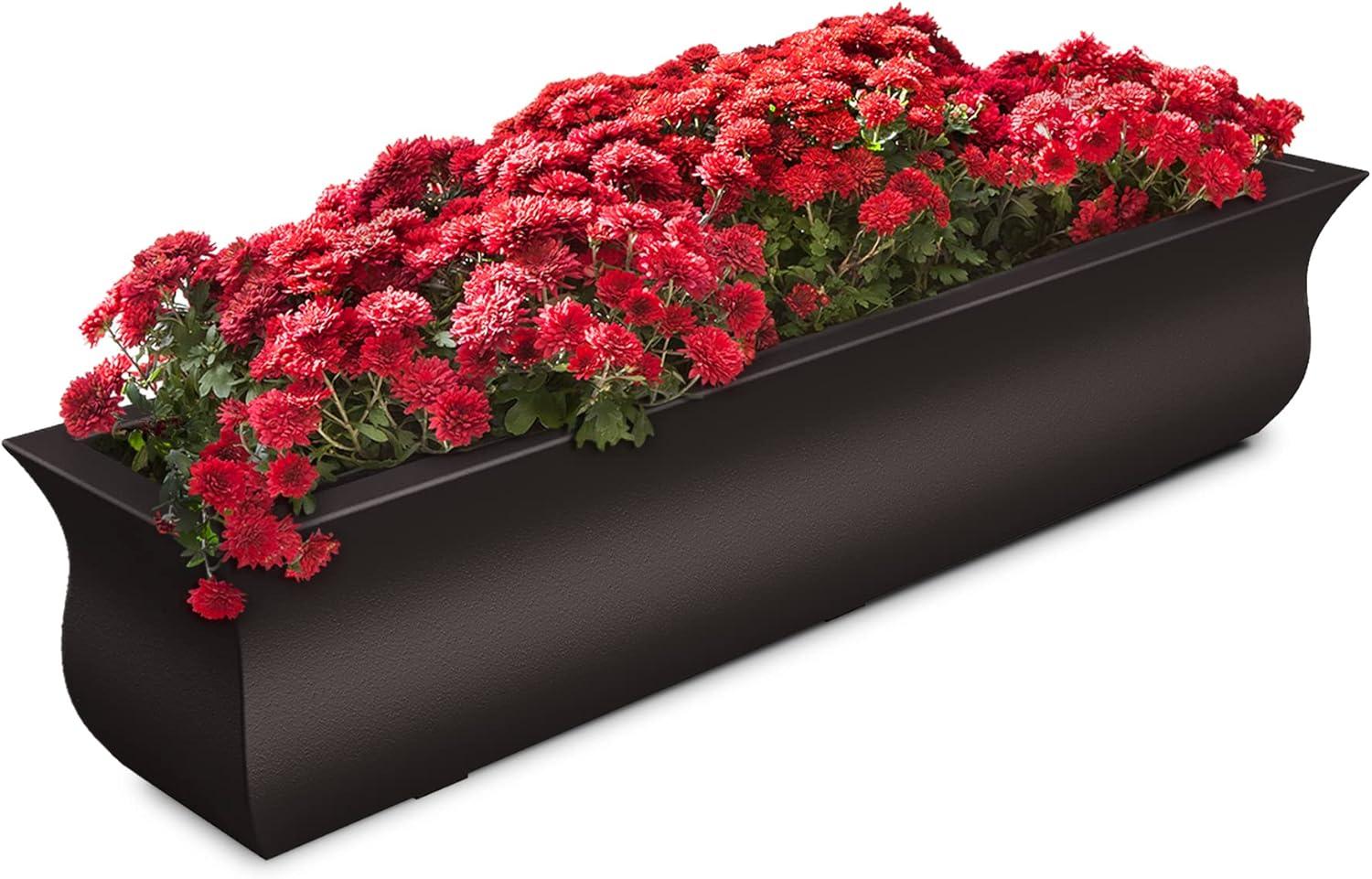 Mayne Valencia 48" x 10" x 10" Self-Watering Polyethylene Window Box - Espresso