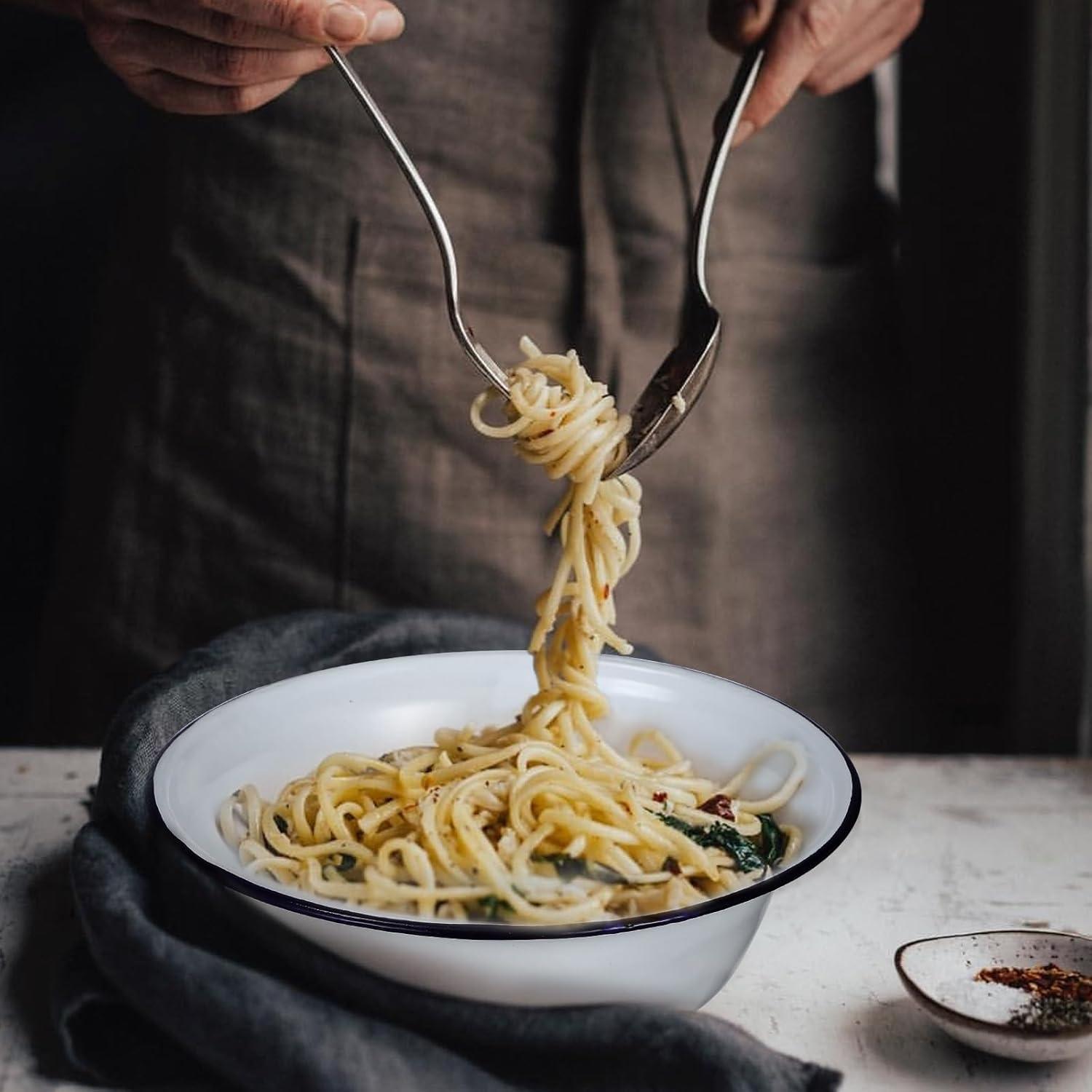 4 Pcs Enamel Bowl Camping Vintage Ramen Noodles Wash Basin Tub Round Serving Tray Washing