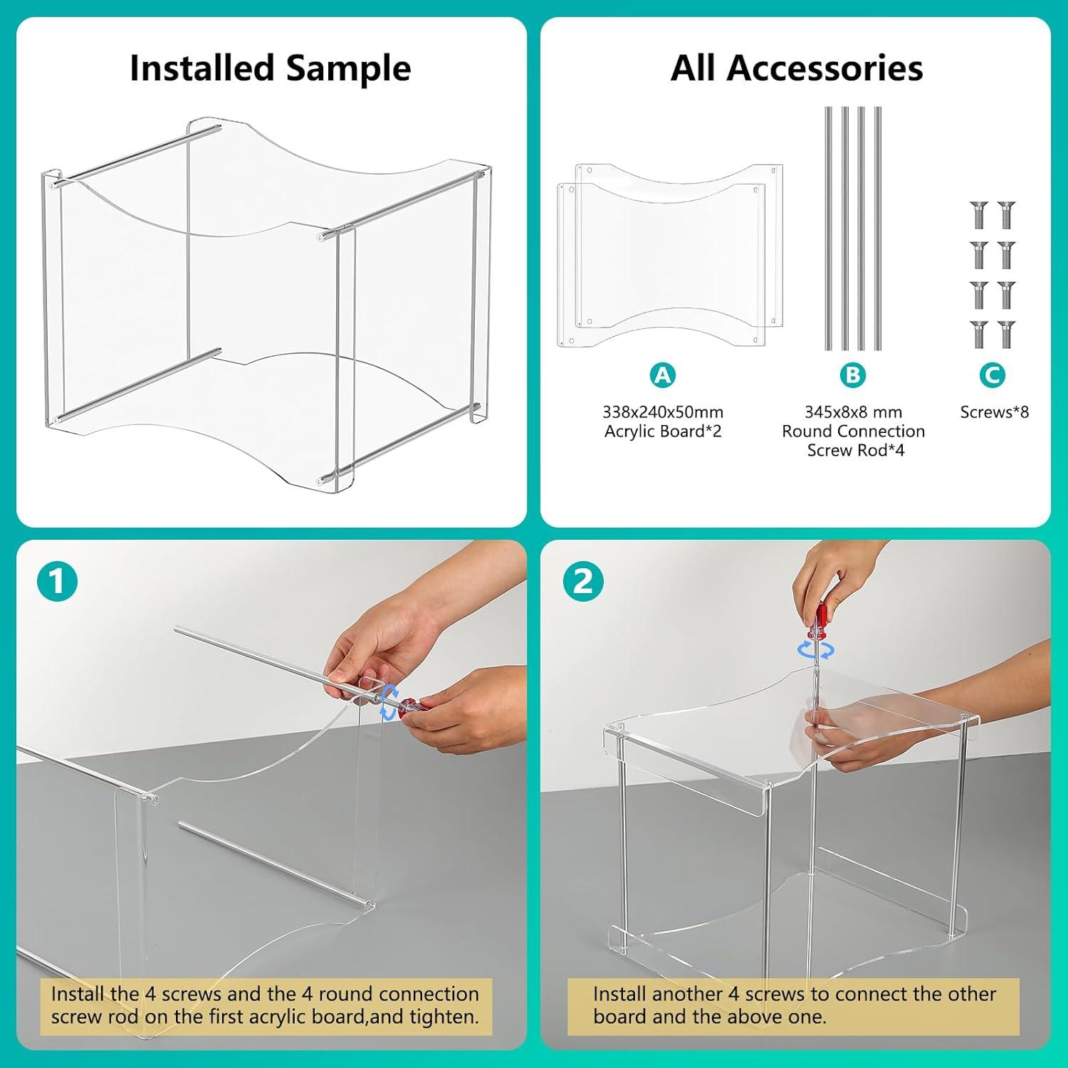 Clear Acrylic Hanging File Organizer with Built-in Handles