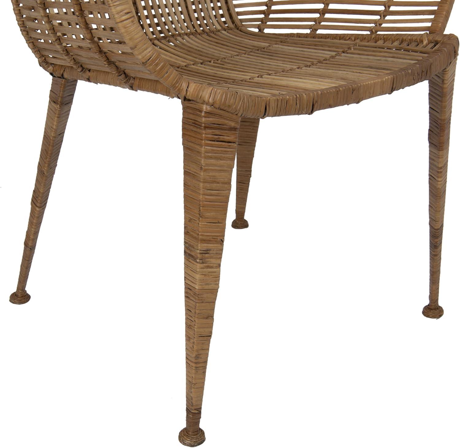 Bloomingville Hand-woven Rattan and Metal Arm Chair, Natural