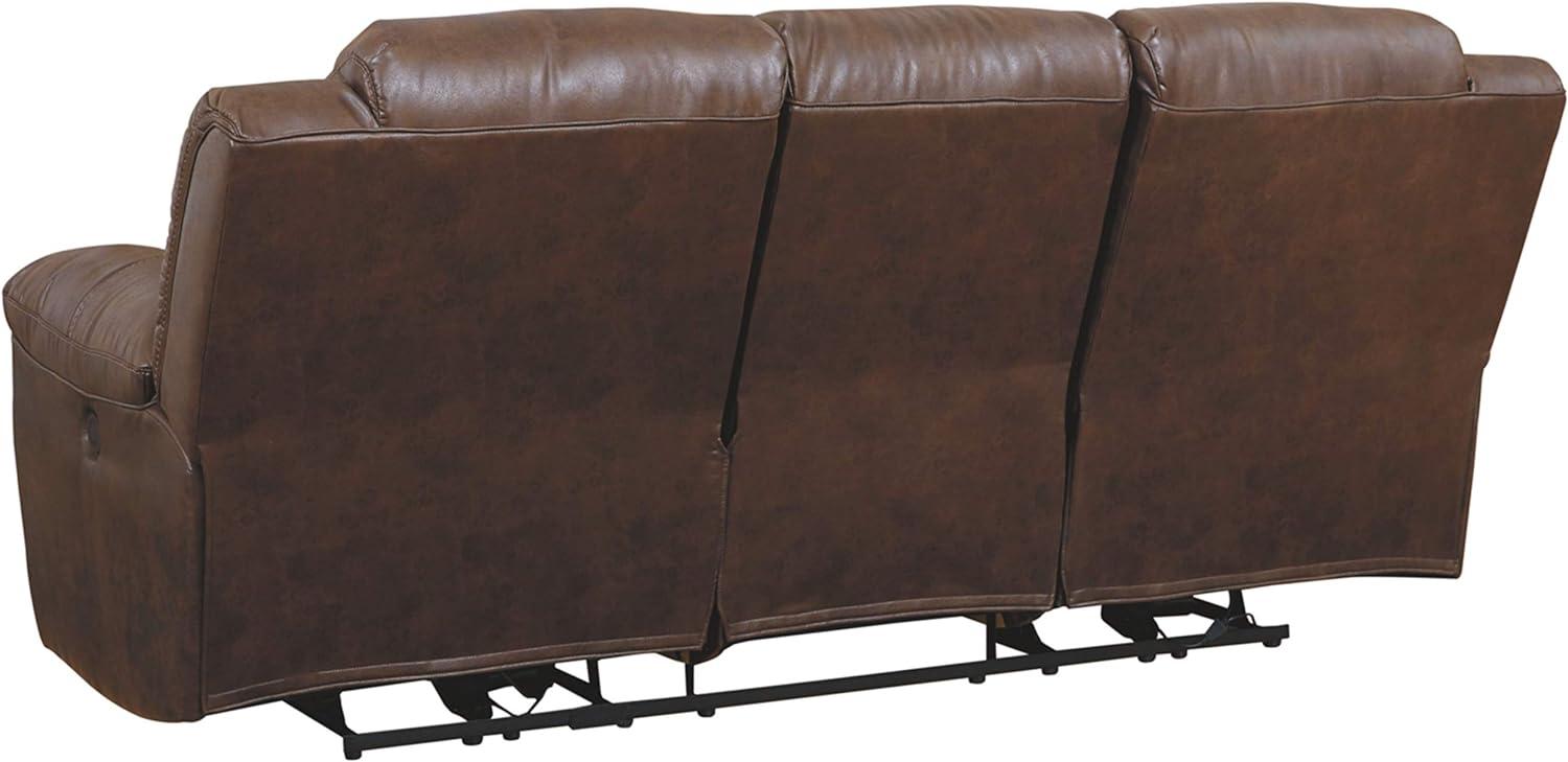 Stoneland Chocolate Faux Leather Manual Reclining Sofa