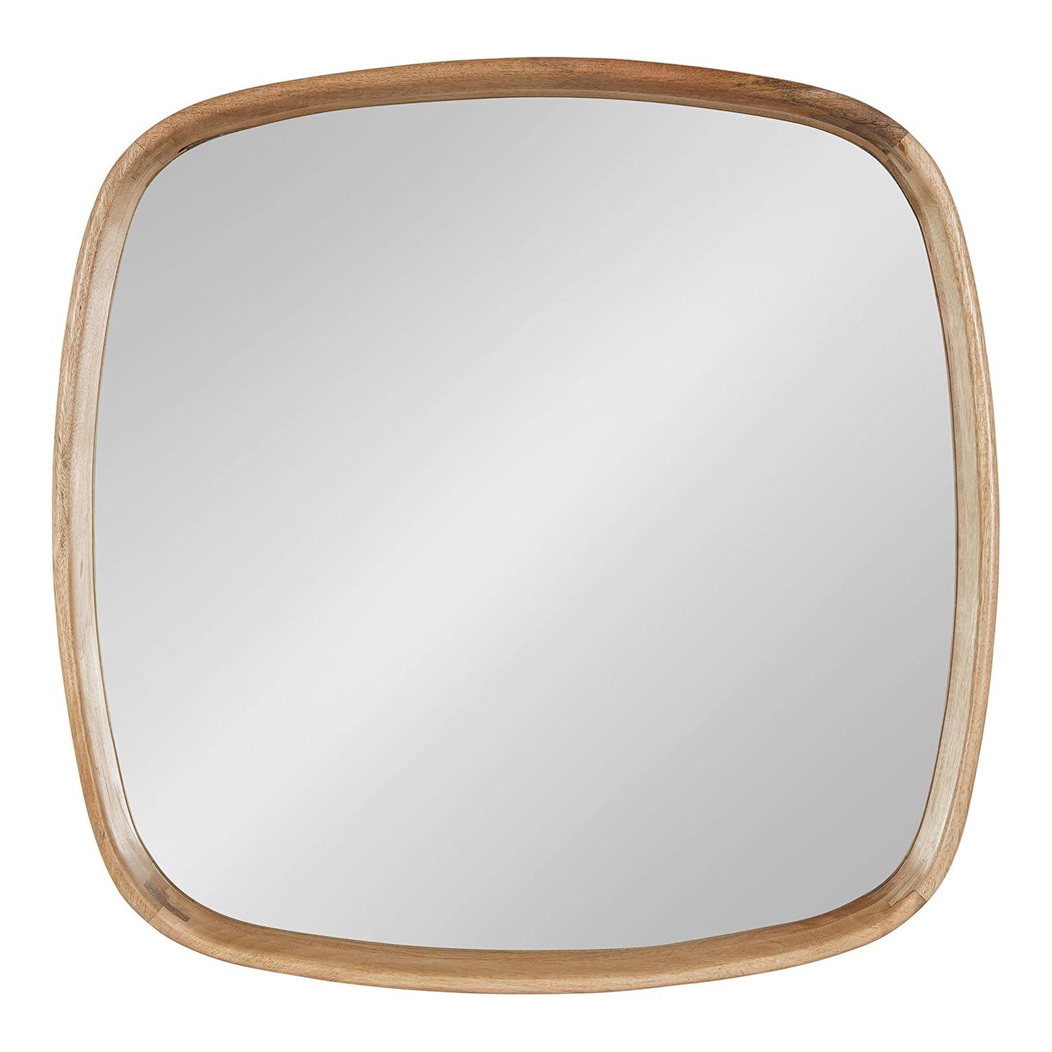 Kate and Laurel Prema Framed Wall Mirror, 26x26, Walnut Brown