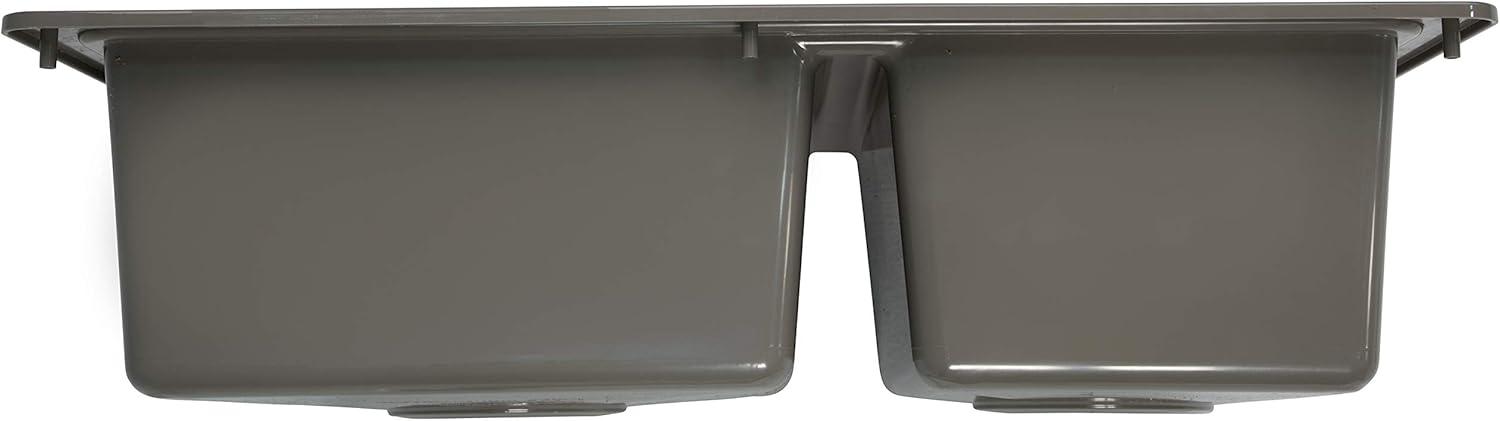 25" x 17" Silver Stainless Steel Double Bowl RV Sink