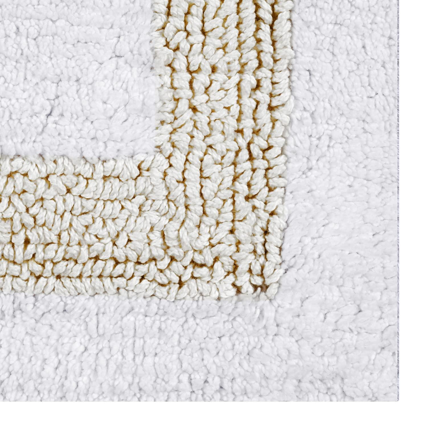 Better Trends Hotel 100% Cotton 17" x 24" Bath Rug - White/Ivory