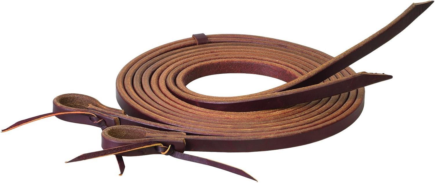 Golden Chestnut Leather Split Horse Reins 5/8" x 8'