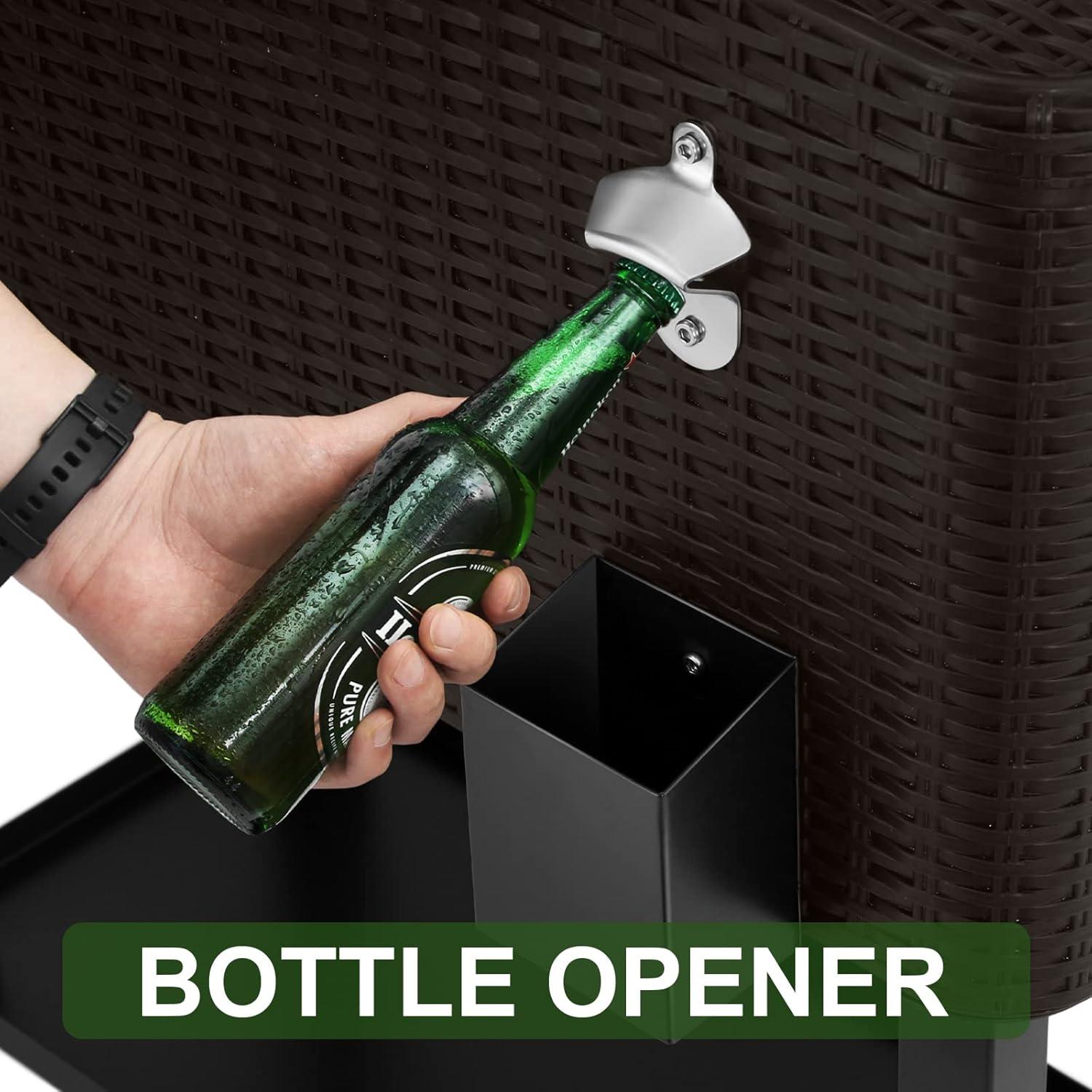 Bring Home Furniture Outdoor 80 Qt Rolling Cooler Cart, with Bottle Opener + Storage Shelf Camping Beverage Ice Chest