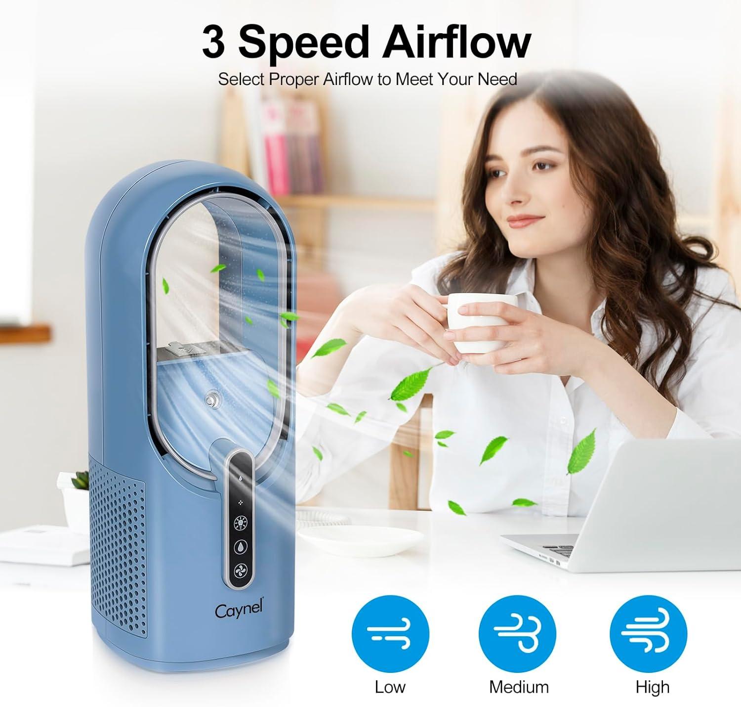 CAYNEL CAYNEL 11.8 Inch Portable Bladeless Desktop Personal Fan