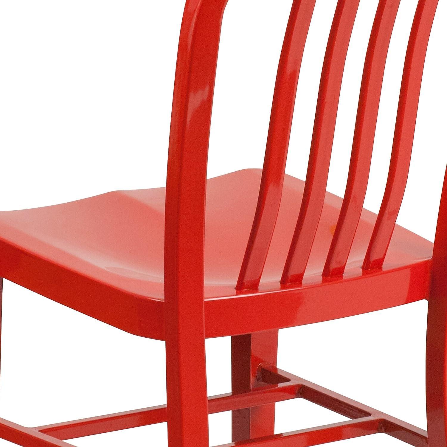 Stamford Red Steel Armless Indoor/Outdoor Dining Chair