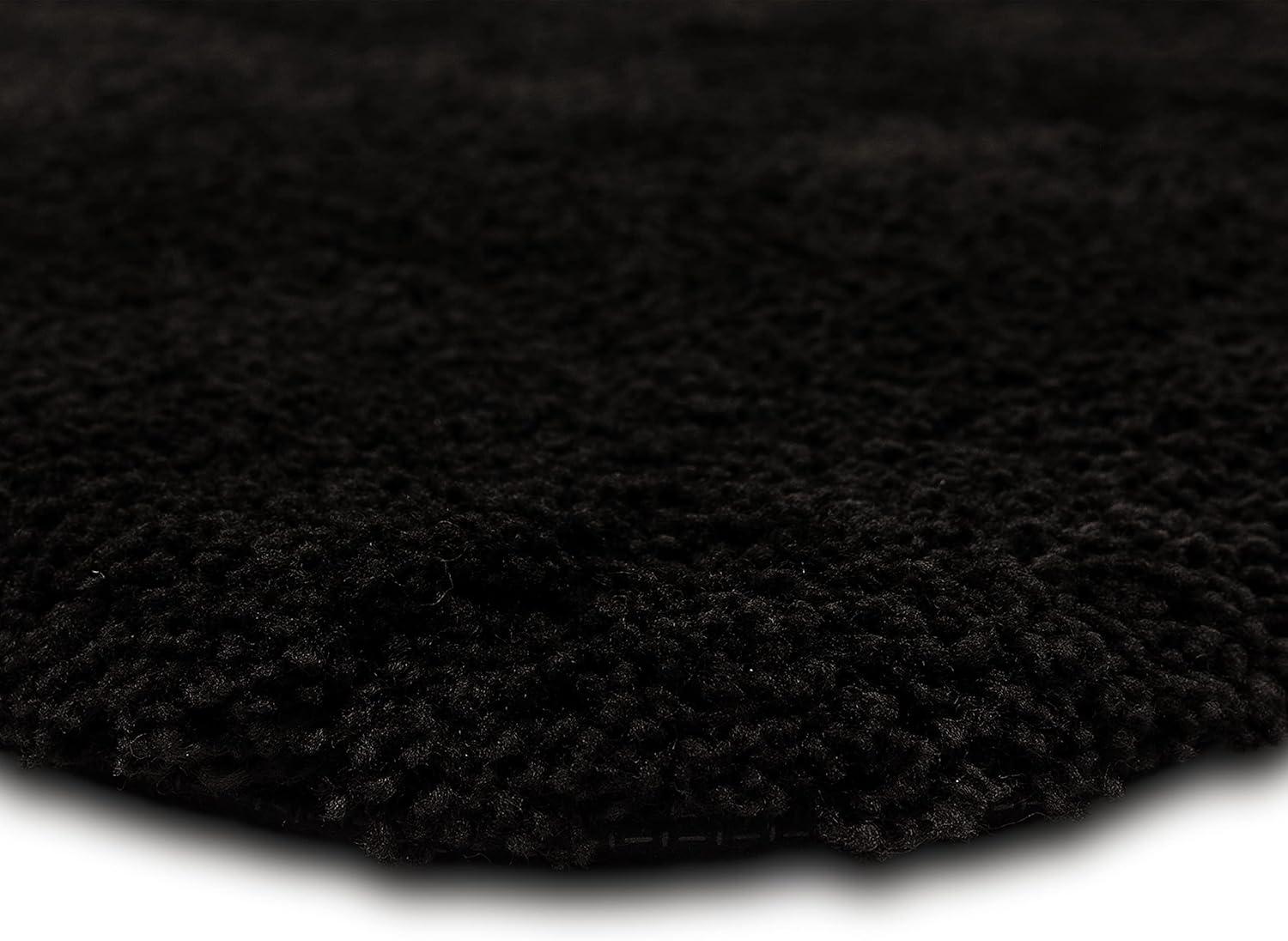 Acclaim Black 20 in. x 34 in. Nylon Machine Washable Bath Mat