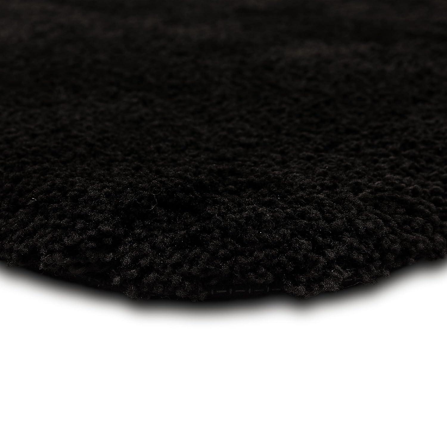 Acclaim Black 20 in. x 34 in. Nylon Machine Washable Bath Mat