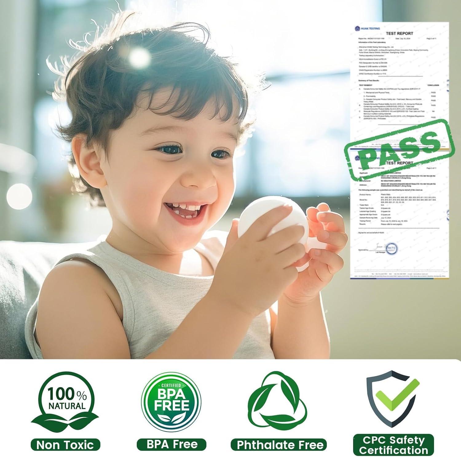 Anvazise 100Pcs Ball Pit Balls Thickened Eco-friendly Smooth Reusable Bite-resistant Hand-on Ability PE Material Macaron Color Pit Balls Kindergarten Toy