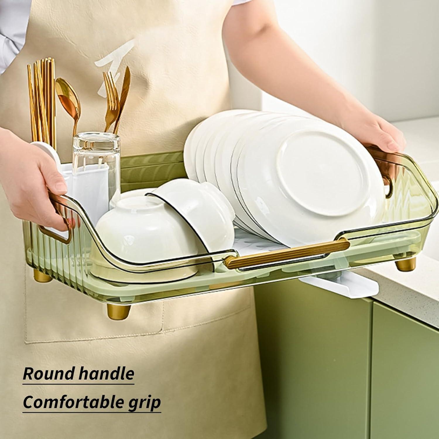 Summer Savings Rwvbm Dish Drying Rack With Drainboard Dish Drainers For Kitchen Counter With Sink Spout Dish Strainers With Utensil