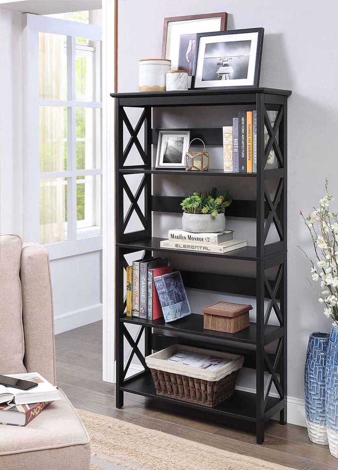 Convenience Concepts Oxford 5 Tier Bookcase, Multiple Finishes