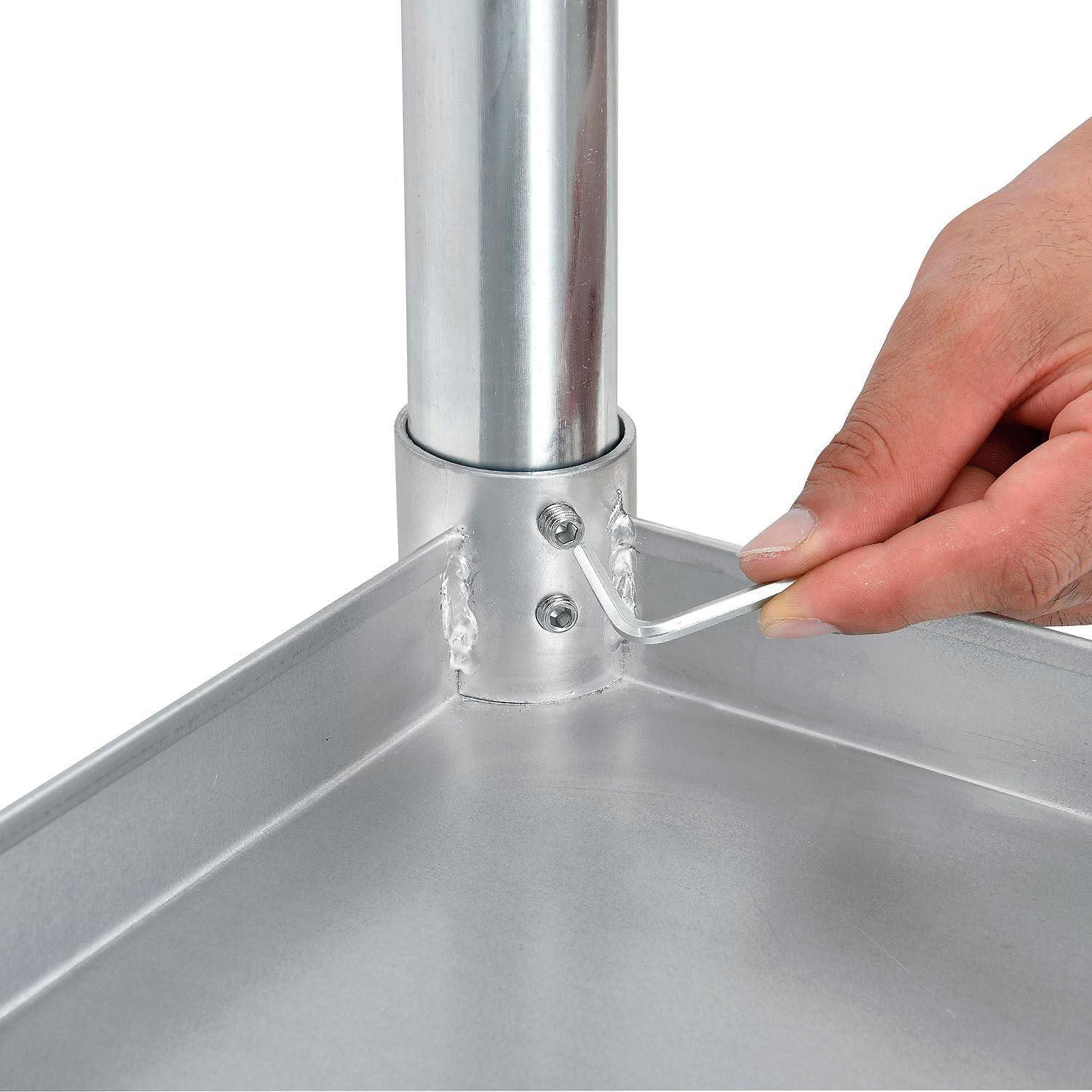 Nexel 96"W x 30"D 18 Gauge 430 Stainless Steel Workbench 2" Backsplash, Galvanized Legs & Undershelf