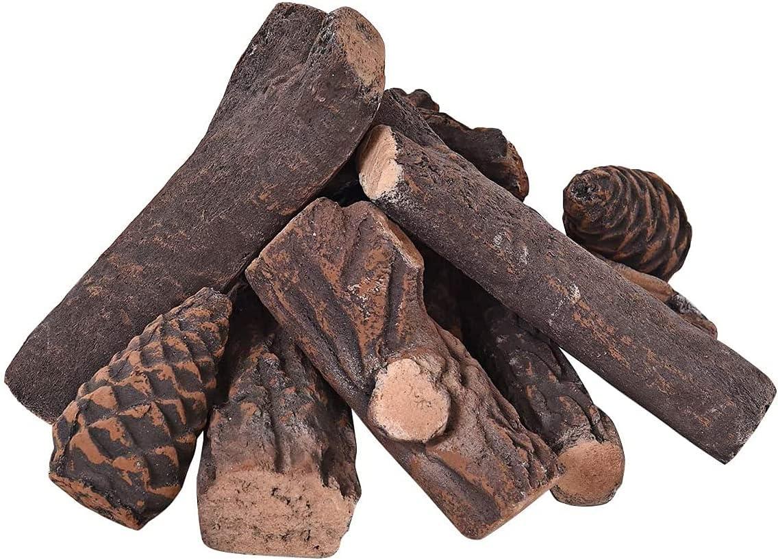 Loon Peak® Barnsdale 9 Piece Ceramic Decorative Logs